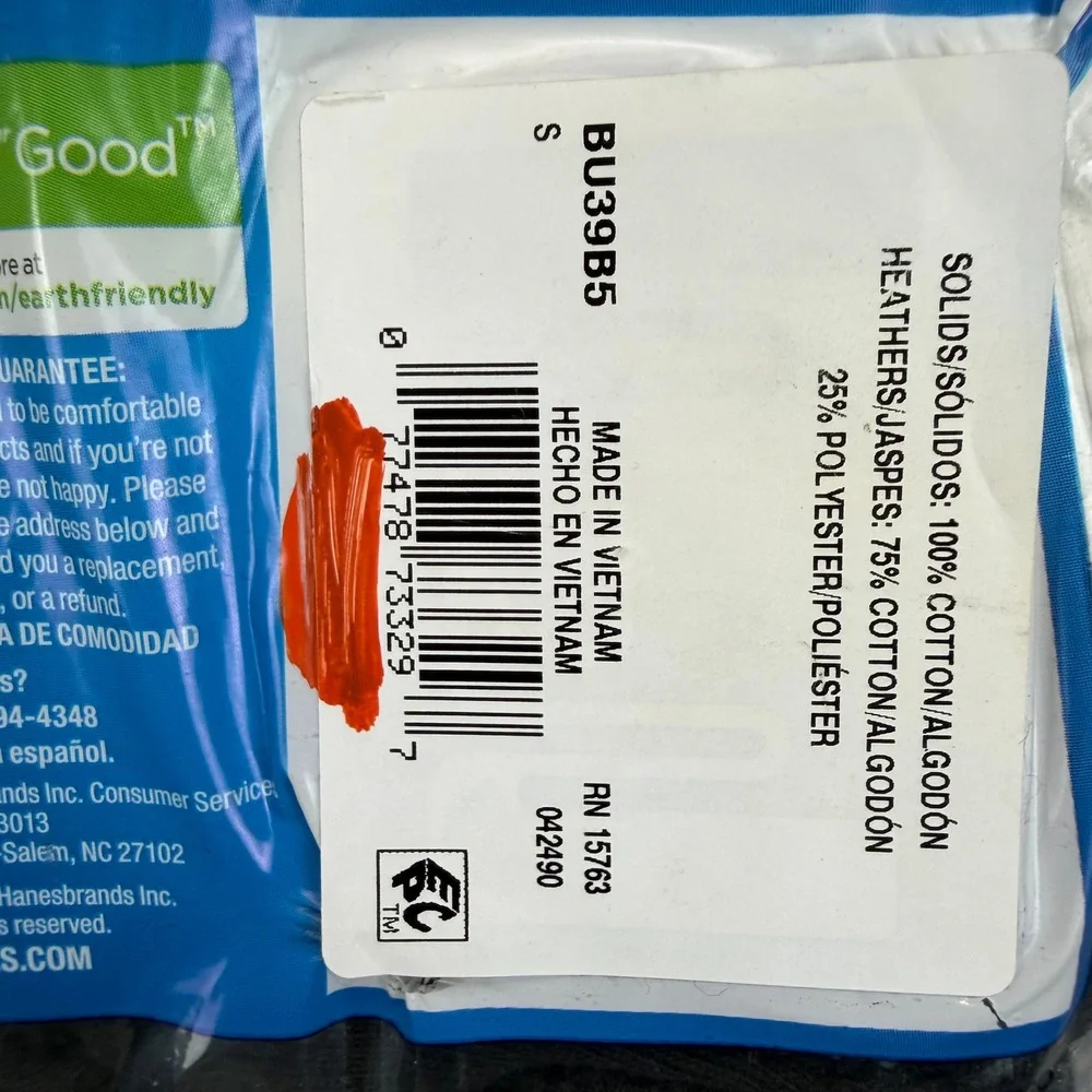 Hanes Ultimate Boys 5 Pack Briefs Size S 6-8 Gray Black Cotton BU39B5 Tagless
